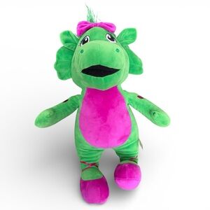 Baby Bop Plush Dinosaur Stuffed Animal Barney Green Purple Lyons 2007